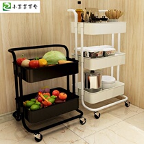 Kitchen shelf trolley with wheels Mobile floor-to-ceiling multi-storey bathroom living room bathroom storage storage rack w4