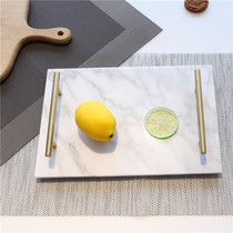  Nordic style marble tray Storage tray Cake sushi tray Fruit cutting board Model room soft decoration