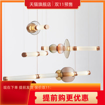Restaurant chandelier modern simple minimalist one-character long strip lamp designer creative personality glass table lamp
