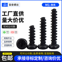 M1M1 2M2M2 3M3M4 Black cross round head flat tail self-tapping screw Pan head flat tail electronic small screw