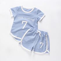 Childrens sports suit short-sleeved womens shorts two-piece summer girls foreign style 9 new summer