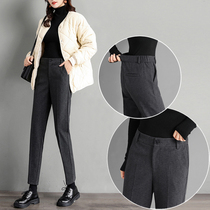 Hairy Haren pants women autumn and winter 2021 new suit pants casual loose straight pipe pants nine points radish pants tide