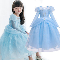 New childrens princess dress Aisha Frozen dress birthday mesh dress dress Halloween long sleeve