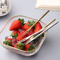 Add a bit of Le Chuang Italy 304 stainless steel fruit fork fruit fork fruit sign salad fork dim sum cake fork