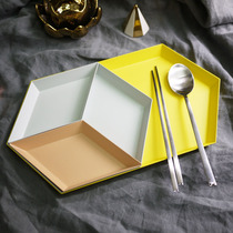 W1962 outlet Europe Kaleito polygonal desktop combined containing trays Nordic geometric rhomboid metal discs