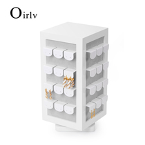 Dobranies new wood-baked lacquered rotating earring rack shop with countertop ear spikes Jewelry Show show Rack Props