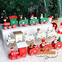 Baking cake decoration ornaments Christmas wooden train ornaments Christmas cake decoration ornaments Christmas accessories