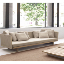 Nordic outdoor rope sofa Creative designer Model tenant hall Outdoor solid wood hotel garden sofa Sales Department