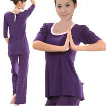 Special offer modal spring and summer loose yoga suit large size short sleeve fitness jump suit can be inserted chest pad