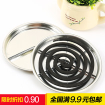 Mosquito coil box tray shelf Stainless steel household with cover gray plate fireproof and anti-scalding creative incense burner outdoor mosquito coil plate