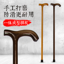 New elderly crutches one-piece solid wood crutches elderly crutches lightweight non-slip column hand sticks wooden walking sticks