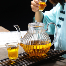 Japan-style Striped Pot glass jug Boiling Kettle With Filter Bubble Teapot Tea Cup Suit Home Thickened Side To Cook Tea