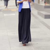 Thin wide leg pants Women summer casual long pants plus fat plus size fat mm loose thigh chiffon skirt pants 200kg