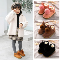 Girls snow boots winter New Cute 1-3 years old 5 warm non-slip boots baby outdoor cotton shoes childrens short boots