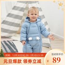 Brand baby down jacket jumpsuit thickened Bala hero baby winter clothes out holding clothes climbing clothes warm goose down