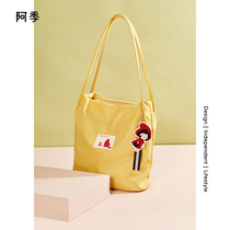 2022 new wave sails cloth bag women inclined satchel small crowd art large capacity single shoulder handbag for work commuter cloth bag