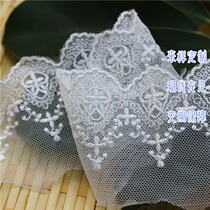 New Products Silk Thread Mesh Yarn Embroidery Flowers Palace Tine Crown Lace Flower Pieces Decorative Lace Polyester Silk Polenta Lolita