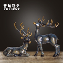 All the way to get rich deer and a deer have your ornaments Fu Deer crafts ornaments creative gifts a deer hand in hand