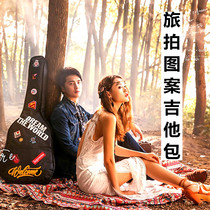 New photo studio travel style Creative Comics sticker guitar bag wedding photography creative location ethnic style blanket props