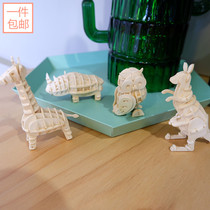 Ihe puzzle DIY three-dimensional paper miniature animal modeling assembly model mini handmade paper carving model