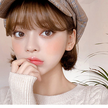 s925 Sterling Silver Hollow drawing Love earrings female Korean version of simple small cold wind niche versatile student earrings