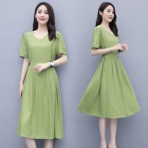 Zhang Cai Feiyue dress elegant fashion trend temperament 2020 Summer long solid color casual pleated skirt