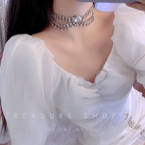 Rich in nature sweet and high level sensation full drill short money chain fairy Temperament Neck Chain Banquet Ornament Evening Dress Accessories