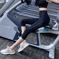 Buttock fitness pants womens elastic tight body slim high waist running fast dry seven or eight pants sexy peach yoga pants summer