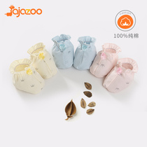 jajazoo newborn baby foot cover autumn and winter anti-scratch foot protection pure cotton newborn newborn baby 0-3 months