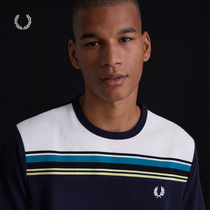 FRED PERRY MENS short-sleeved T-shirt 2021 summer new British casual wheat ear embroidery cotton stripes M1682