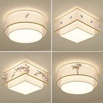 New Chinese ceiling lamp Chinese style fabric square led ceiling lamp simple bedroom study restaurant lamps