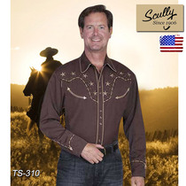  Imported American Scully mens western denim shirt riding clothing clothing shirt Western giant equestrian