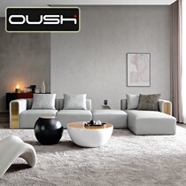 Modern light lavish real leather sofa Living room Small family Type net red Minimalist Creative Designer Creative Combo Sofa