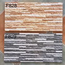 European cultural fossil wall brick 300x600 Villa exterior wall tile Yard restaurant tile stripe concave convex surface antique brick