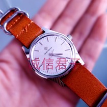 Stock old Shanghai Friendship Watch Factory Shenhua Shen Brand round mechanical movement pointer type watch pure cowhide strap