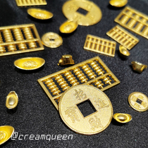 Golden Alloy New Year Accessories Trick to the Ruyi Yuan Treasure Abacus Bronze Money DIY Drop Glue Mobile Phone Shell Swing Table