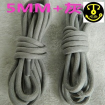 Gray outdoor super thick 5MM fit CAT shoelace cotton waxing waterproof round shoelace rope strap explosion