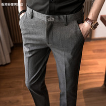 Western Pants Mens Summer Thin Han version Body Trend Business Positive Dress Men Casual Pants Loose Straight Cylinder 90% Pants