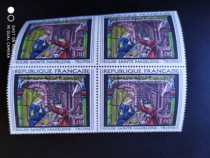 France 1967 16th century church window painting stamp 1 new quartet