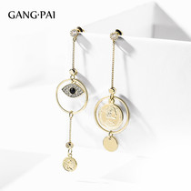 Silver Needle Asymmetrical Earrings Woman Long Style Superior Sense 2021 New Tide Baroque Ear Clip with a thin face