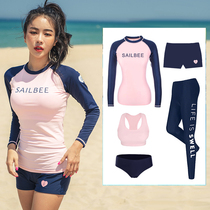 Long sleeve swimsuit diving suit female split snorkeling conservative display slim sun speed dry surf Jellyfish Spa Swimsuit