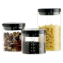 Far shore transparent glass coffee beans fresh-keeping sealed cans food grains storage cans with lid storage cans