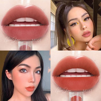 Mist matte lip glaze early autumn new color ~ mousse lip mud waterproof long-lasting Air light fog light European and American makeup caramel brown