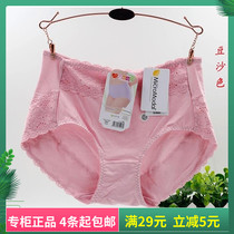 Daisy girl 21928 womens underwear Modal cotton thin section large size high waist lace panties female fat mm summer