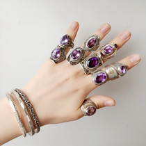 Mind Bread Nepal Indian retro spirituality amethyst ring ring Topa energy ring transport fortune