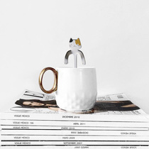 W1962 Japan imports stainless steel SUS430 kitty hanging spoon cute little cat coffee spoon can be stirred by hanging wall