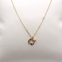 South Korea pure 14K gold AU585 new lock chain ladies one necklace small delicate star student