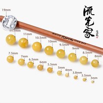 Streamlight family new beeswax round beads scattered beads Buddha head waist beads three pass disciples beads 108 Buddha beads amber raw ore