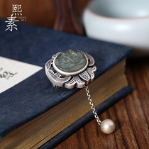 Xisu original design retro brooch necklace female pendant classical Chinese style collar pin corsage shirt collar buckle jewelry