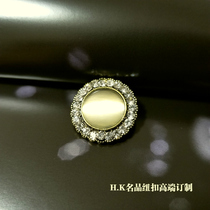 New opal diamond-encrusted bronze metal mink coat sweater jacket suit luxury button button 23mm